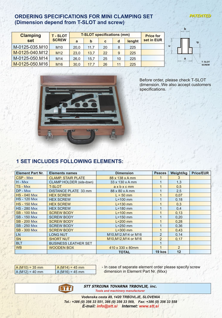 Mini universal clamping set, page 2